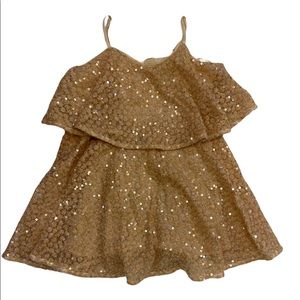 Milly Minis girls top , beige color with sequins , Size 8
